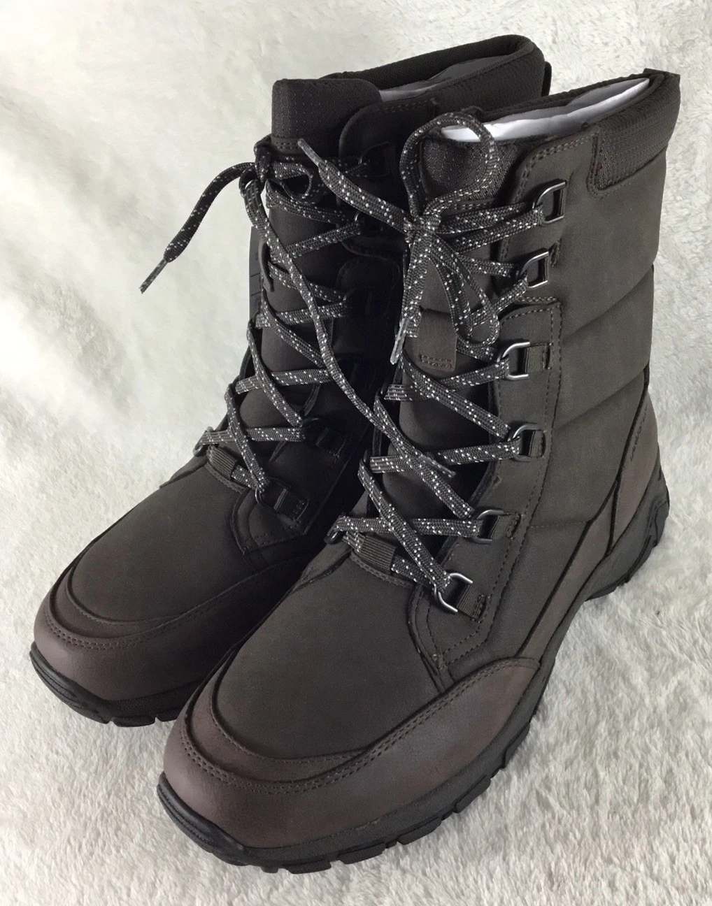 Lands End Expedition Trail Snow Boots Mens 10.5M Brown Waterproof Lace Up Winter