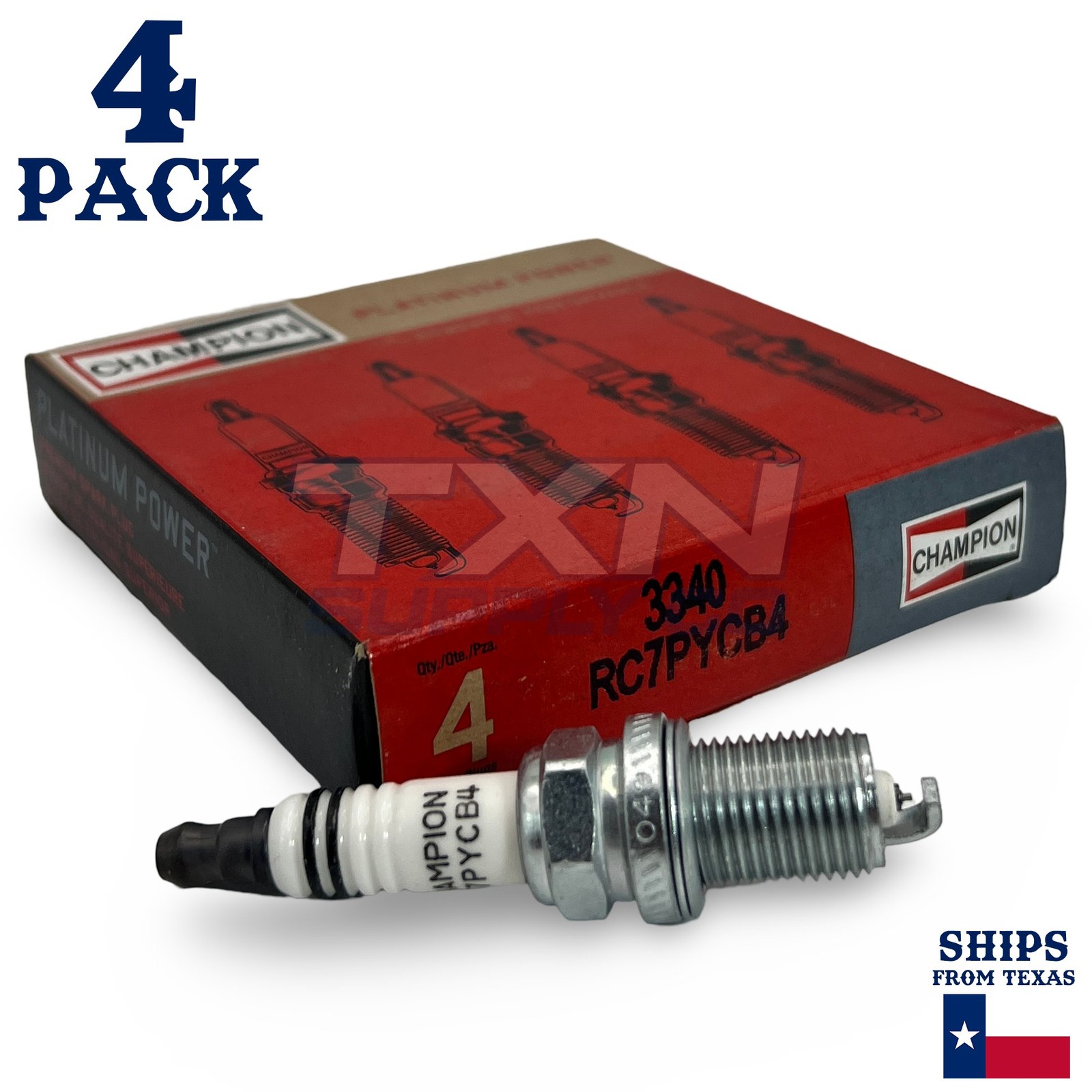 4 Pack Champion Spark Plug - For 2000-2009 Honda S2000 2.2L