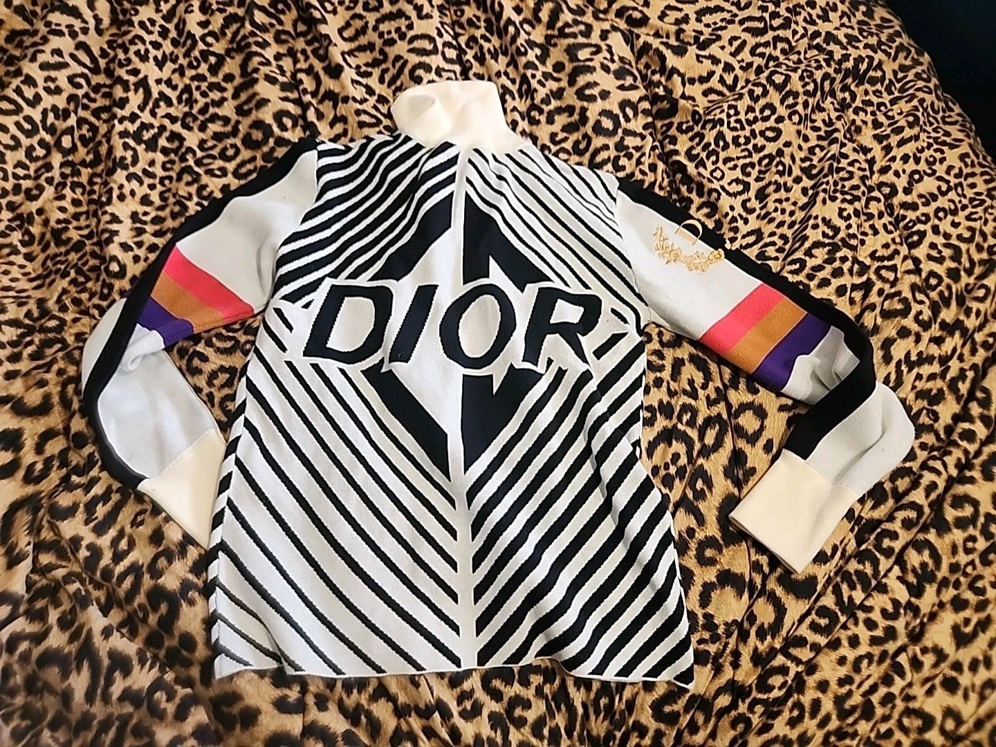 DIOR Homme Wool & Cashmere Blend High Collar CD Diamond Long Sleeve Knit Sweater thumbnail 6