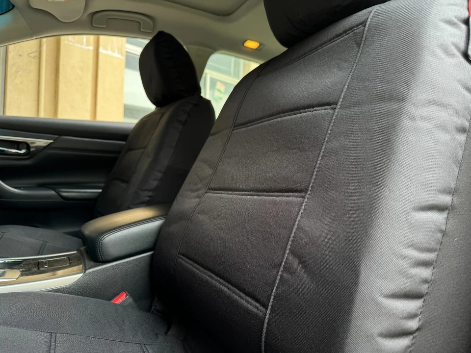 Fundas de asiento delanteras negras impermeables de lona para Pontiac G3 G4 G5 G6 G8 2 piezas Foto 4 de 4