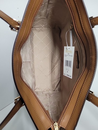 Michael Kors Signature Aria Brown/Acorn Large Tote Bag Shoulder Bag $298 - Picture 5 of 7