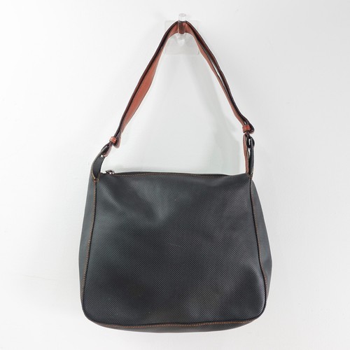 Vintage BOTTEGA VENETA Bag Black Shoulder Bag Leather PVC Marco Polo ITALY