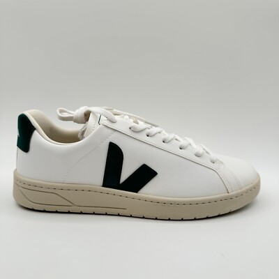 Veja Men's Urca CWL Lace Up Low Top Sneakers White Dark Green 10.5 44 T3