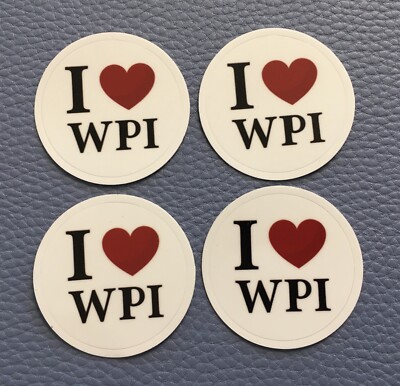 Lot 4 Rare Sticker WPI WORCESTER POLYTECHNIC INSTITUTE Massachusetts Engineering