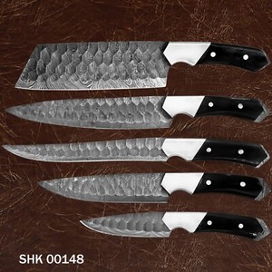 Personnalisé HAND FORGED DAMASCUS STEEL CHEF KNIFE Couteaux de cuisine ensemble-Cutlery