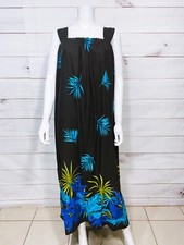 Womens Summer Midi Dress Size S Black Palm Leaves Print Stretch Sleeveless