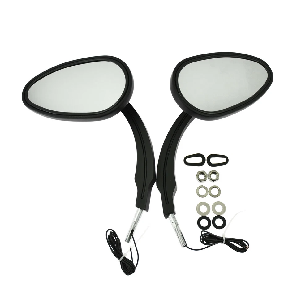 Rétroviseur latéral de moto 8mm Noir La Flèche LED pour Harley Sportster XL Dyna - Photo 4/4