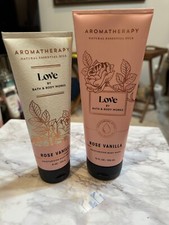 BATH  BODY WORKS ROSE VANILLA MOISTURIZING BODY WASH AND BODY CREAM FULL SIZE
