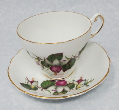 Vintage Regency English Bone China Fuschia Tea Cup And Saucer | eBay