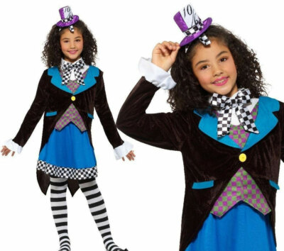 Verrückter Hutmacher-Kostüm Für Kinder – Gr. 7-8 Jahre, Inkl. Jacke, Hose & Zylinder – Perfekt Für Halloween & Mottopartys
