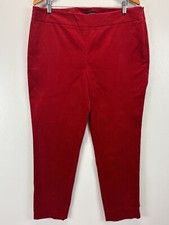 NEW Talbots Chatham Ankle Velvet Pants 16 Red Side Zip