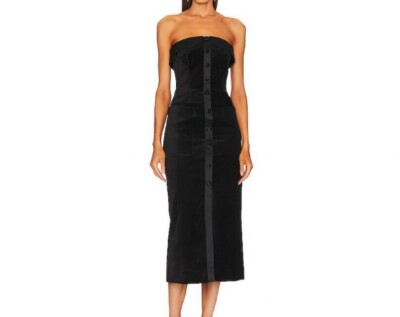 saloni black velvet dress Saloni Women's Camille Velvet Embellished Bows Dress main image 0