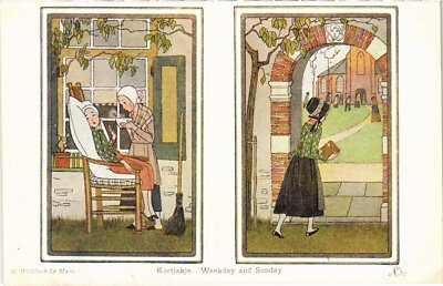 PC WILLEBEEK LE MAIR ARTIST SIGNED, EVENING PRAYER (b2863)