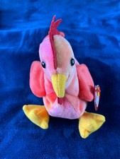 1996 TY Retired Beanie Babies Strut The Rooster with Tags P.E. Pellets