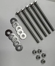 M10-1.5 x 150mm A470 316 SS Hex Bolt Full Thread, Washer and Lock Nut Set
