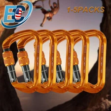 30KN Aluminum Screwgate Locking Carabiner Clips for Rappelling Swing Rescue Gym