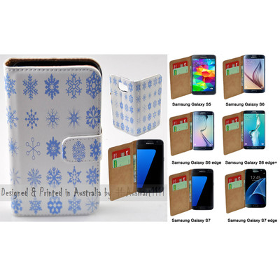 For Samsung Galaxy Series Snow Crystal Print Wallet Mobile Phone Case Cover