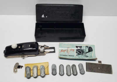 Domestic Magic Key Buttonhole Worker w/ Hard Case & Manual - Vintage Sewing READ