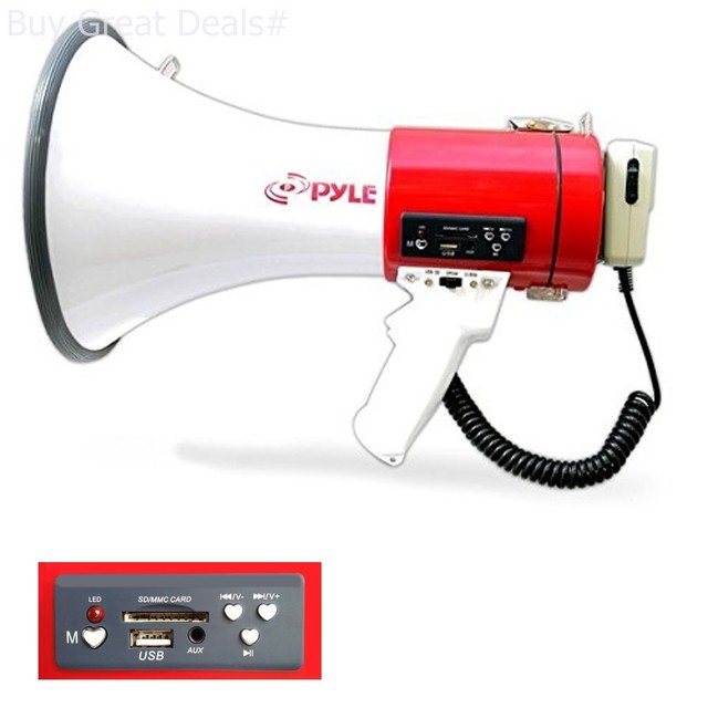 Bullhorn Megaphone Microphone Speaker Crowd Control Siren Outdoor Rechargeable