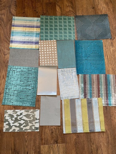 Fabric Samples Upholstery Turquoise Ocean Sea Mixed Media Craft Patchwork Piece
