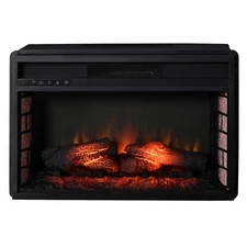 27" 1400W Electric Fireplace Log Insert Recessed Heater w/ Adjustable Brightness