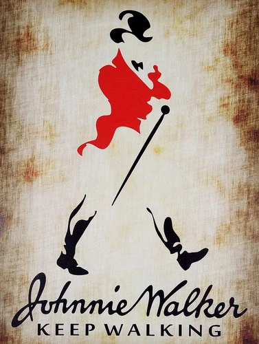 Johnnie Walker, Retro metal Aluminium Sign vintage / man cave / Bar/ Pub