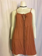 NEW OVER SIZED EMBROIDERED TIER DRESS TIE FRONT BOHO M