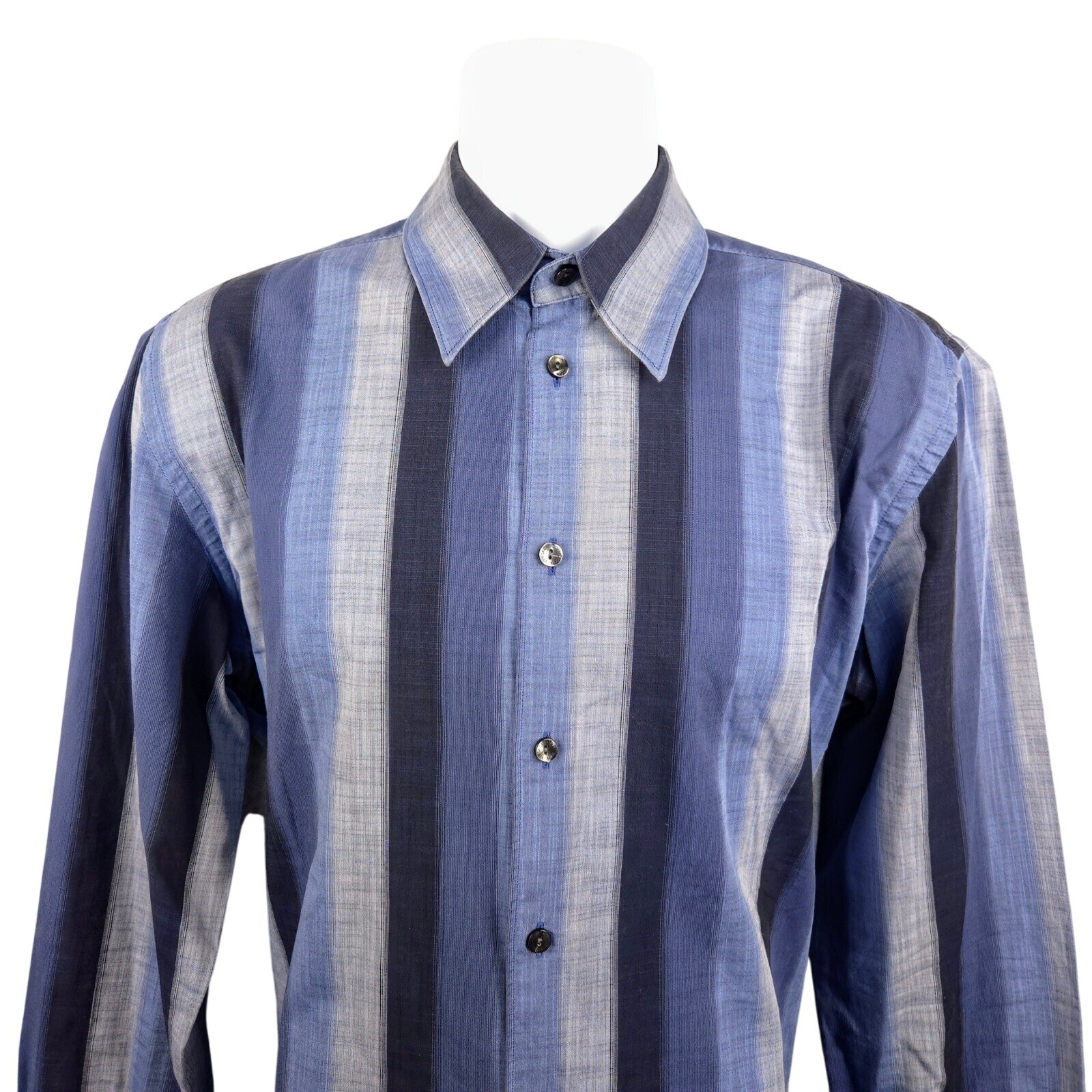 Versace Collection Striped Button Down Long Sleev… - image 1