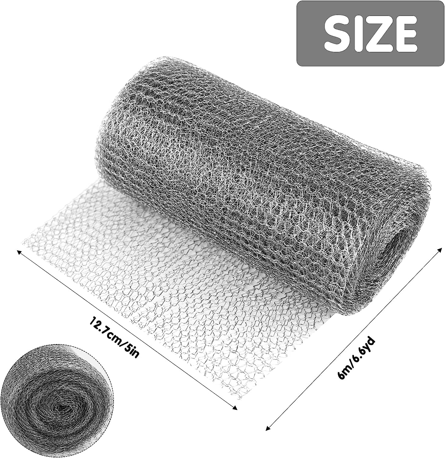 Edelstahl Drahtgitter, Feinmaschig – 15,2 Cm X 6 M, Zum Schutz Vor Nagetieren, Für Hochbeete & Löcher