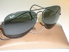 58 14mm VINTAGE B L RAY BAN BLACK WRAP-AROUNDS G15 CRYSTAL AVIATOR SUNGLASSES