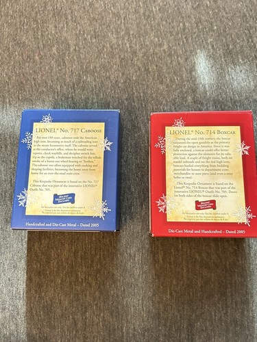 Hallmark Keepsake Ornament lot -LIONEL No. 717 Caboose No. 714 Boxcar Ships Free - Picture 3 of 13