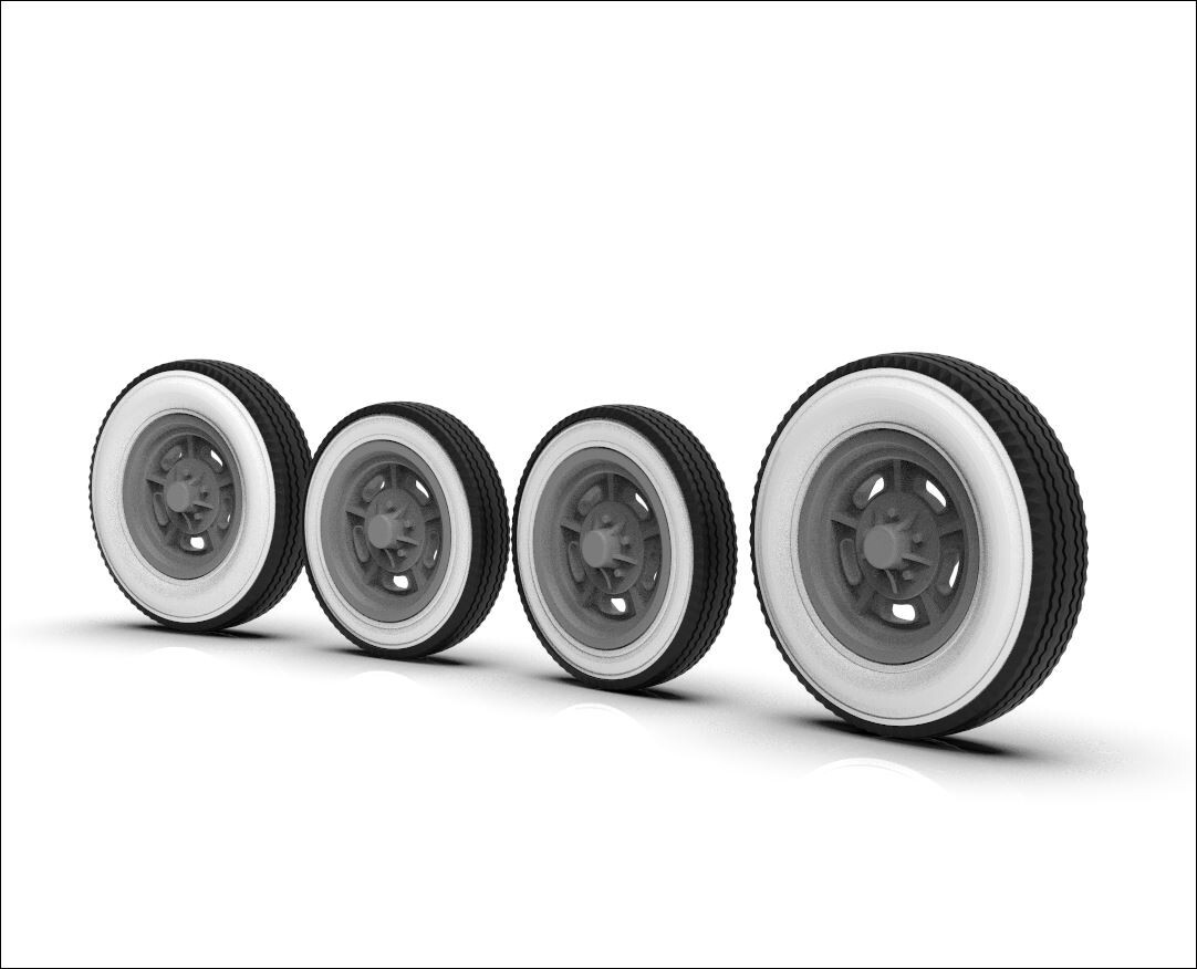 1:25 Halibrand Star Wheels With Whitewall Tires. Wheels come unpainted ...