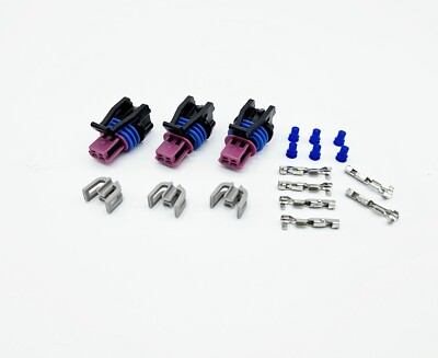 3x 2 Pin Delphi GT150 Coolant Oil ATF Fluid Temp Sensor Connector & Terminal Kit