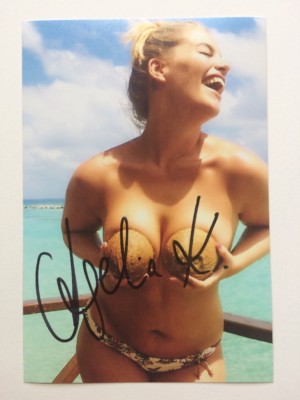 Angelina Cherry Kirsch Autographed Photo Sexy Curvy Model Hot Blonde