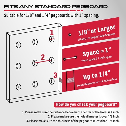 Pegboard Organizer Peg Board 300-Piece Hooks Set, Durable Metal Hooks and Craft - Picture 2 of 9
