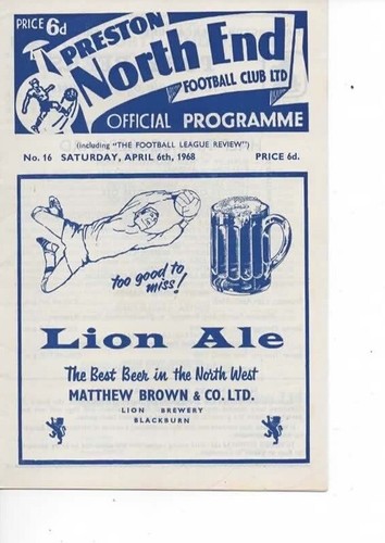 Preston North End 1967/68 Auswahl Heimliga Programme aus Menü - Bild 5 von 11
