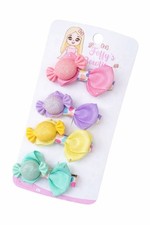Girls Candy Hair Clips Set-Handmade Colorful Bow Clips, Cute Toddler Accessory