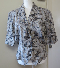 VINTAGE GUCCI LINEN SHORT SLEEVE JACKET BLAZER, SZ 42