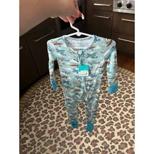 Posh peanut Unisex Posh Planes Ruffled Footie - Baby 18-24 months nwt