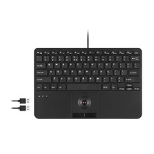 PERIBOARD-526 US, Wired Mini USB Keyboard with Trackball - X Type Scissor Key...