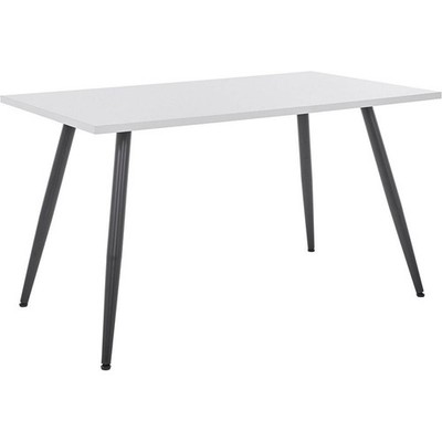 Esstisch Anika, rundes Metallgestell, Breite 140 cm, weiß/schwarz - B