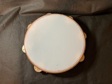 Vintage Wooden 10 Inch Double Row Tambourine Free Shipping