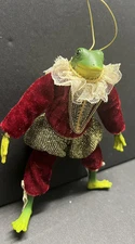 Prince Frog Christmas Ornament Katherine’s Collection 6” Toad Red Cape Leggings