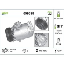 Kompressor Klimaanlage VALEO 699398 für Opel Corsa C Astra G CC