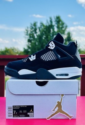 Nike Air Jordan 4 White Thunder Black Size 7Y Cement Max Zoom Fear Cat Bred 1 3