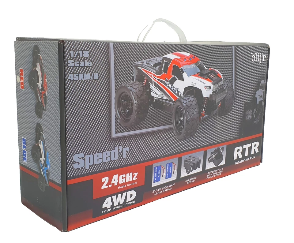 Blij´r Speed´r Ferngesteuerter RC Monstertruck Rot Allrad inkl. 2 Akkus - Bild 3 von 4
