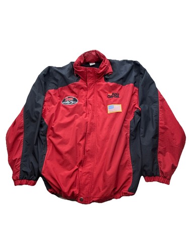 VTG Ranger Boats 45 Anniversary Jacket Lined Hooded Windbreaker Mens XXL - Red