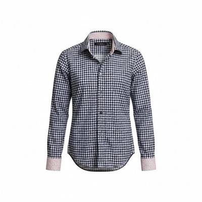 Robert Graham Kids Checkered Button Up Shirt with Pink Collar Size 10-12