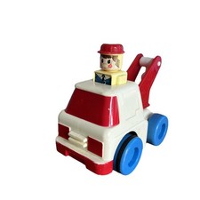 Vintage 1980 Unimax Pull Back Action Crane Truck Car Toddler Toy - Push N Go