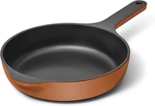 Caraway Cast Iron Skillet - 8” Enameled Pan With 3 Layer 8 IN, Rust 